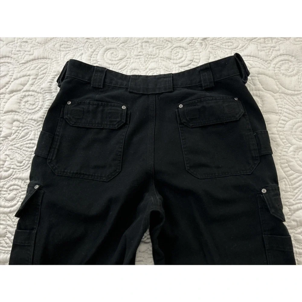 Duluth Double Front Knee Cargo Utility Pants 35x32.5” Relaxed Mens Black